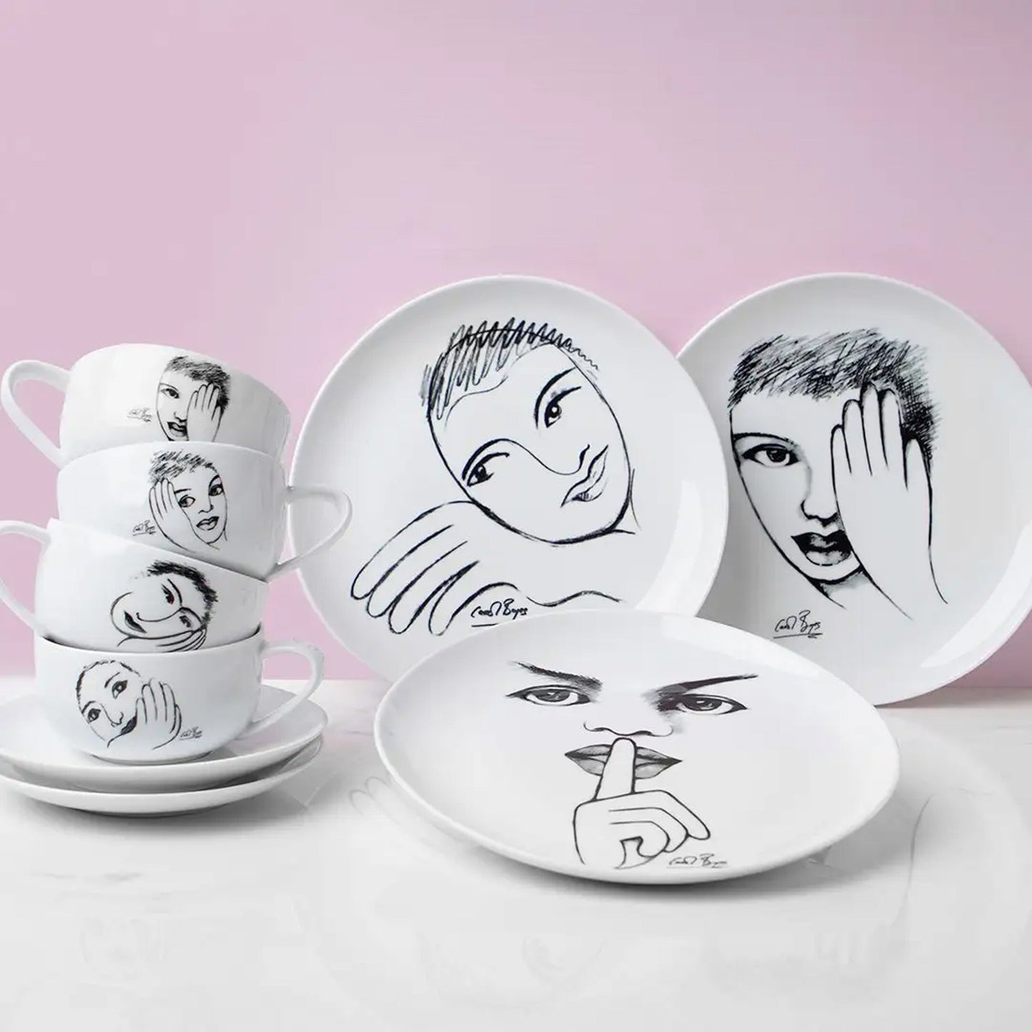 Carrol Boyes 4 Piece It's a Secret Dinner Plate Set White