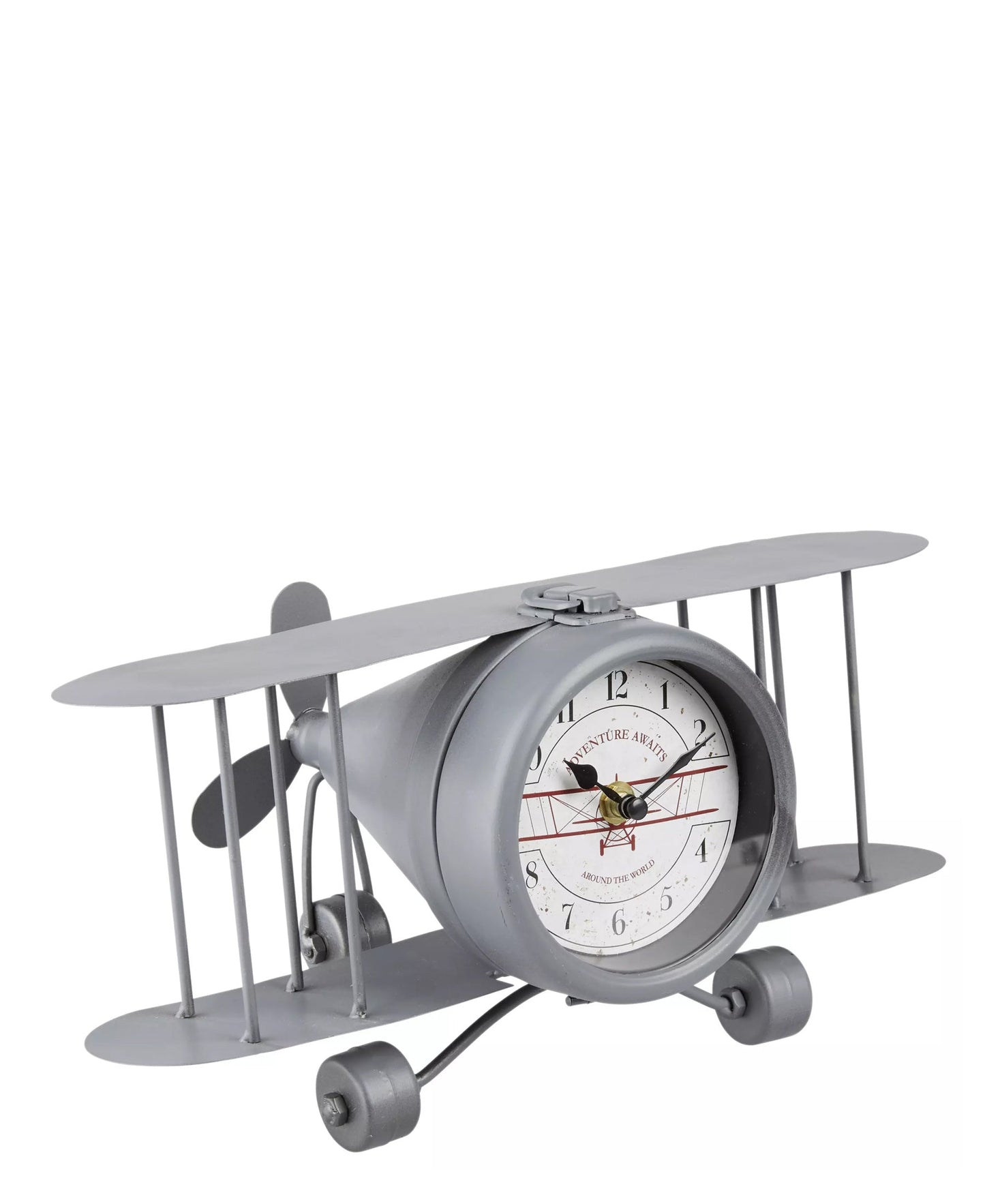 Urban Decor Retro Clock Airplane - Grey