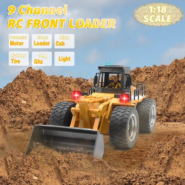 RC Bulldozer With Moving Arm Orange & Black