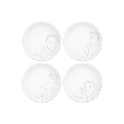 Carrol Boyes 4 Piece Sketchbook Side Plate Set Grey