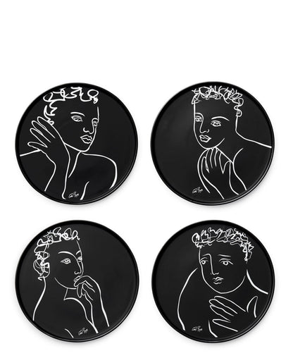Carrol Boyes 4 Piece Compelling Side Plate - Black