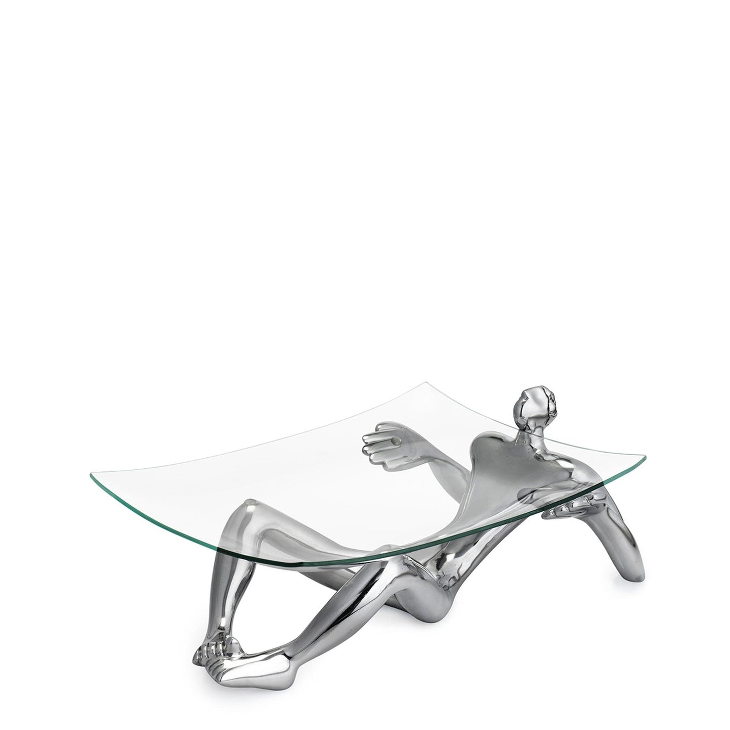 Carrol Boyes Glass Platter With Stand - Silver