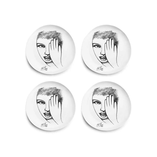 Carrol Boyes 4 Piece Eye for Detail Dinner Plate Set White