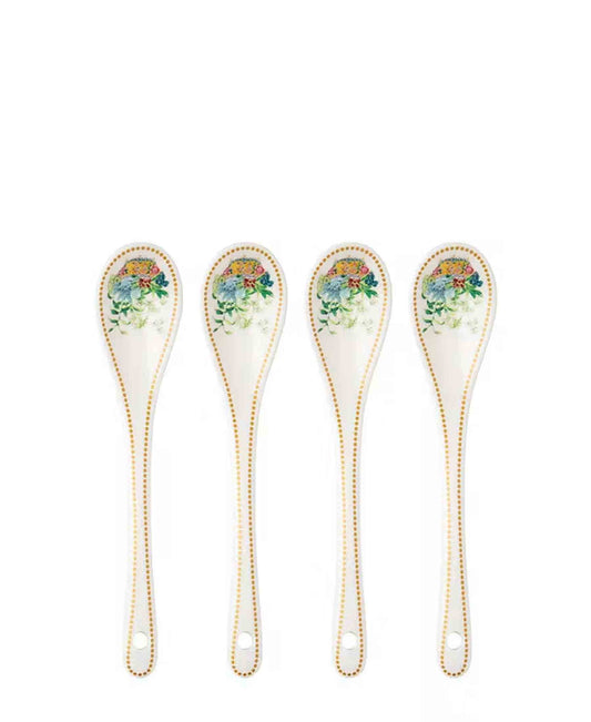 Maxwell & Williams 4 Piece Gabby Malpas Jardin Orchid Teaspoon Set - White