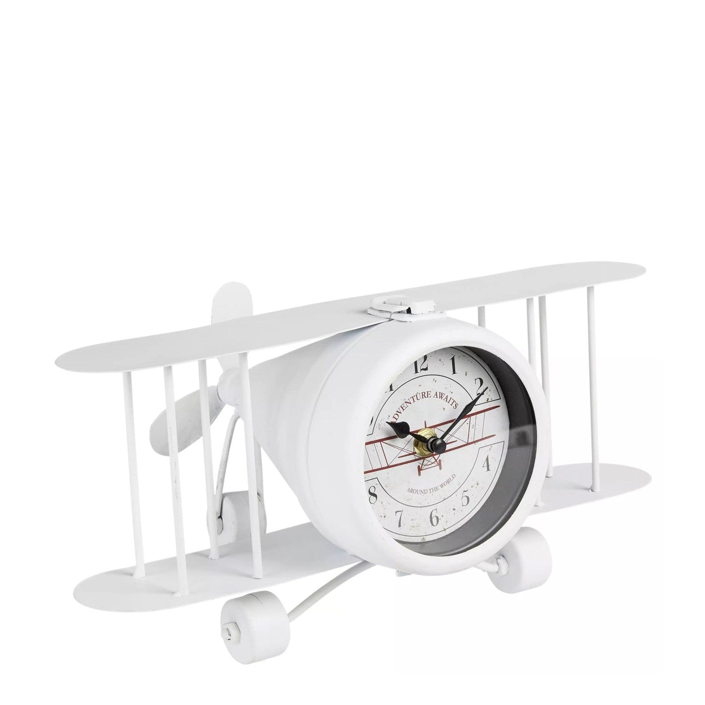 Urban Decor Retro Clock Airplane - White