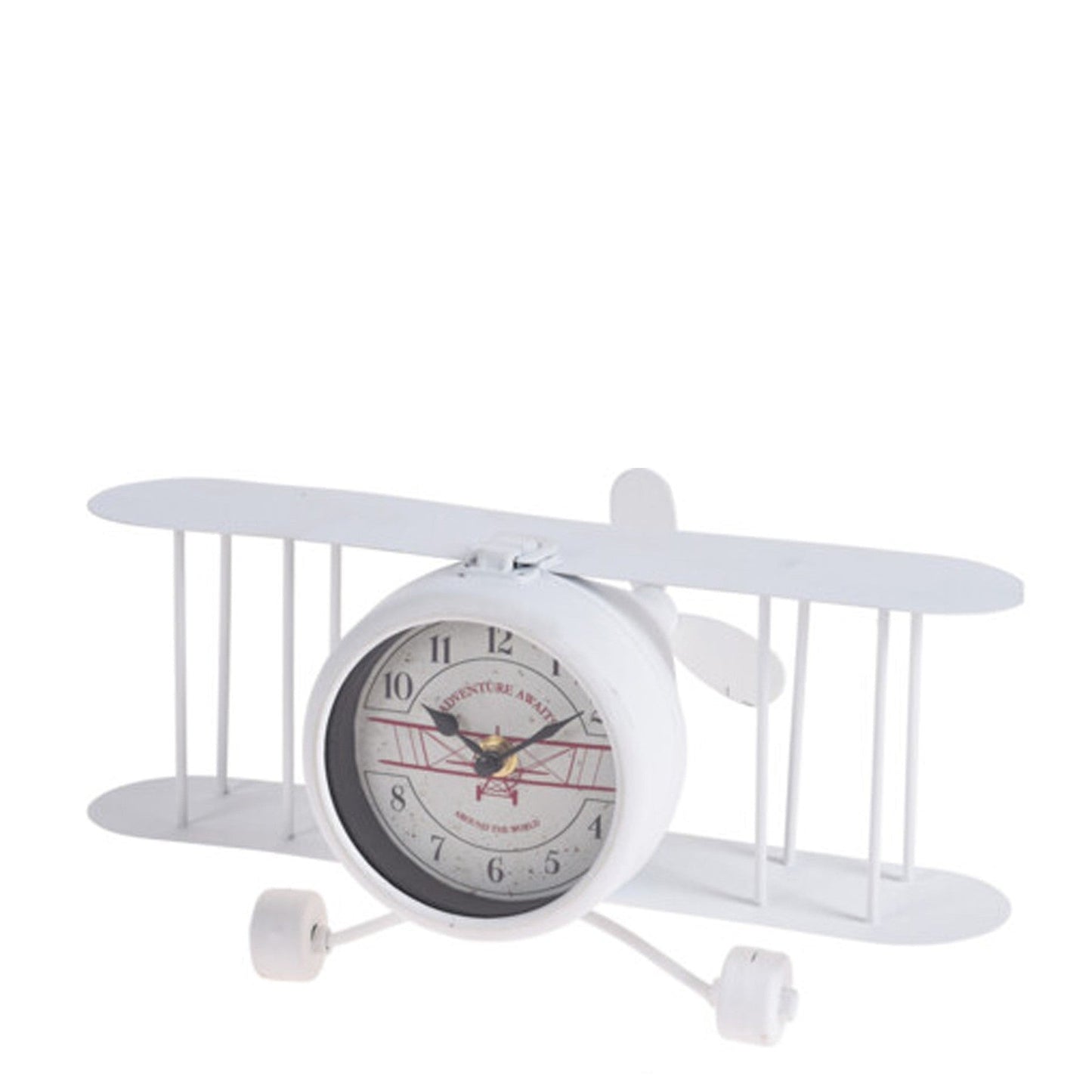 Urban Decor Retro Clock Airplane - White