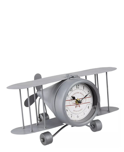 Urban Decor Retro Clock Airplane - Grey