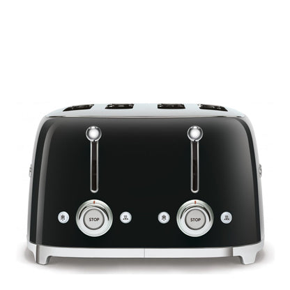 Smeg Retro 2000W 4 Slice Square Toaster - Black