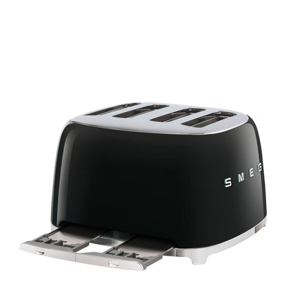 Smeg Retro 2000W 4 Slice Square Toaster - Black