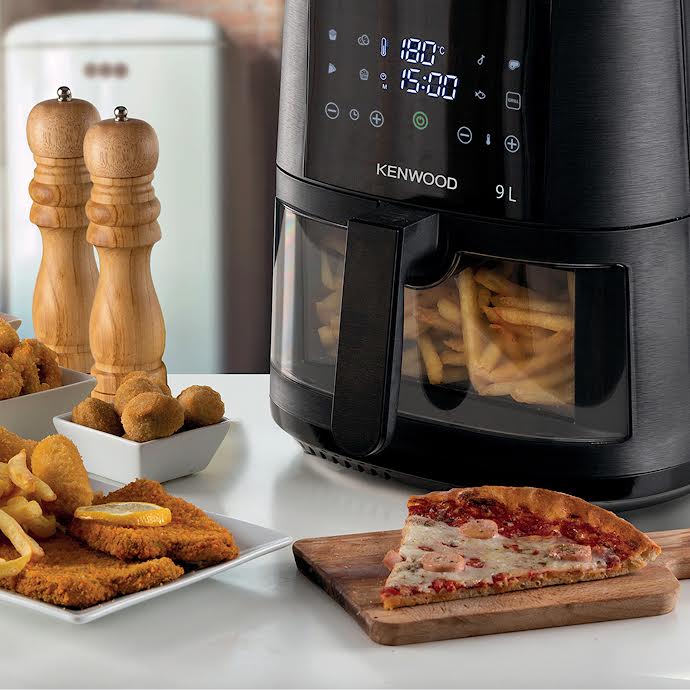 Kenwood 9Lt Basket Air Fryer + Grill with Window Black
