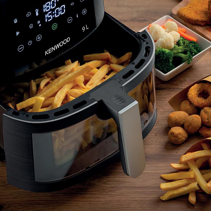 Kenwood 9Lt Basket Air Fryer + Grill with Window Black
