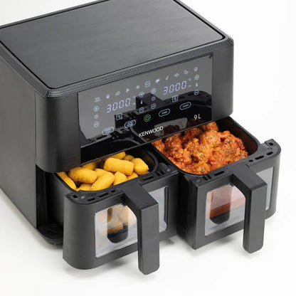 Kenwood 9L Dual Air Fryer with Viewing Window Black