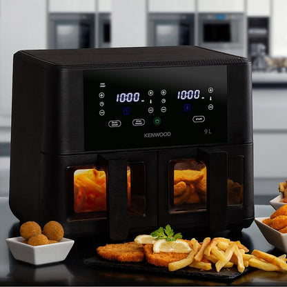 Kenwood 9L Dual Air Fryer with Viewing Window Black