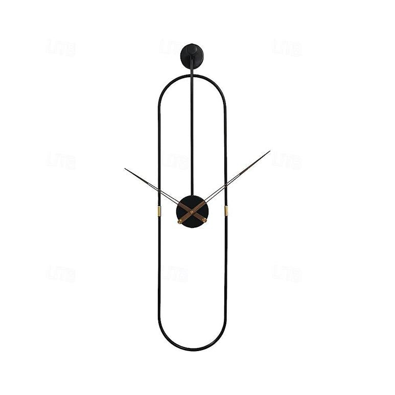 Modern Oval Wall Clock Black