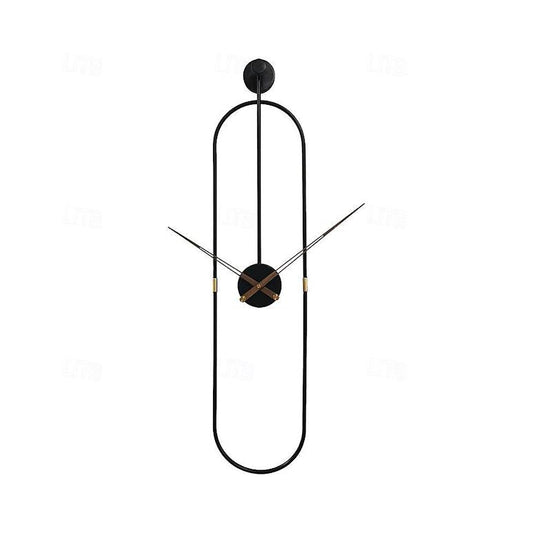 Modern Oval Wall Clock Black