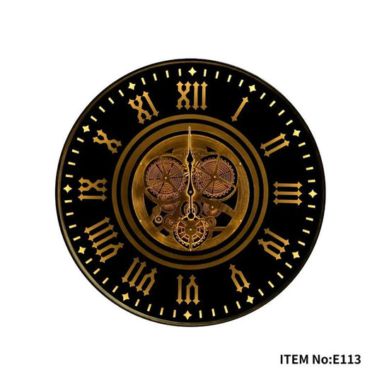 Colorado Moving Gear Wall Clock Black & Gold With Light