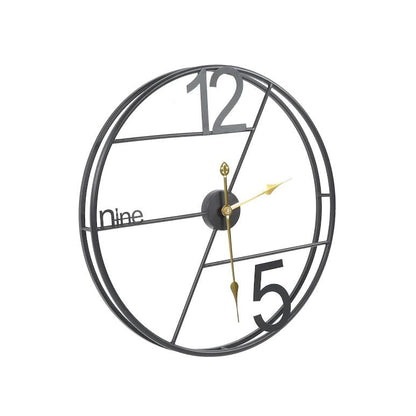 60cm Decorative Wall Clock Black & Gold